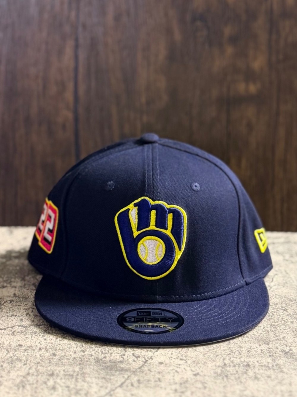 New Era 9FIFTY Milwaukee Brewers Navy Yellow #22 Snapback Hat OSFA